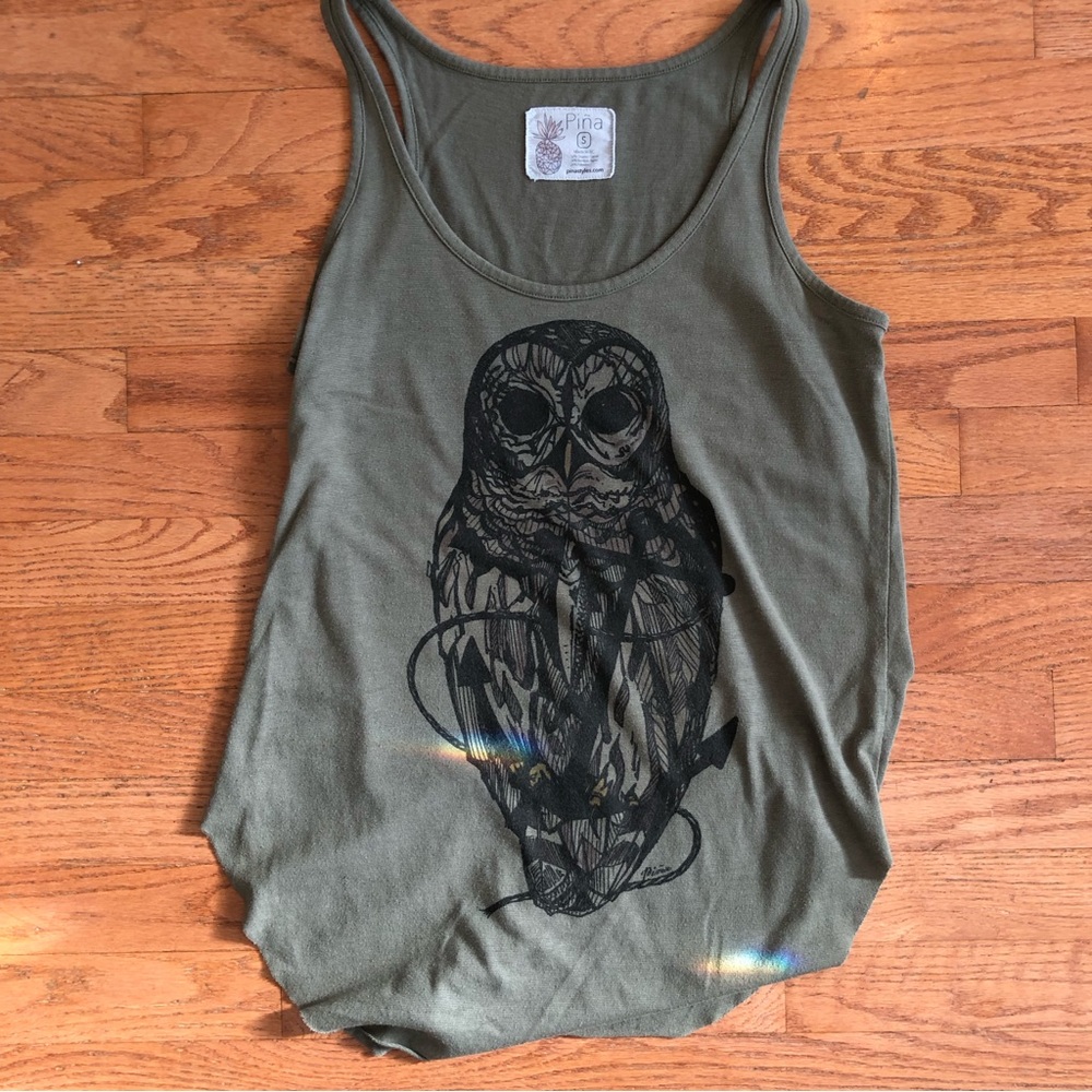 ☀️ 2/$20 Organic cotton owl tank